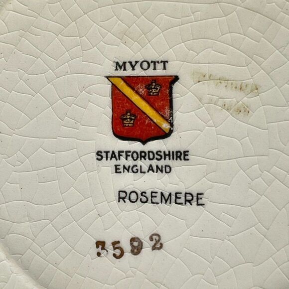 Vintage Myott Staffordshire Rosemere 7 Pieces Plates Bowl Teacup Saucer - Picture 13 of 14